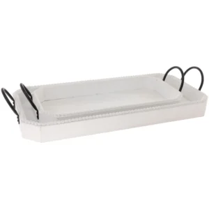 White Bead Edge Trays (set of 2)