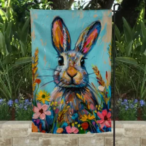 Garden Flag - Bunny with Flowers