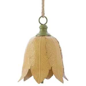 Metal Hanging Tulip Flower in Pink, White or Yellow, 11"