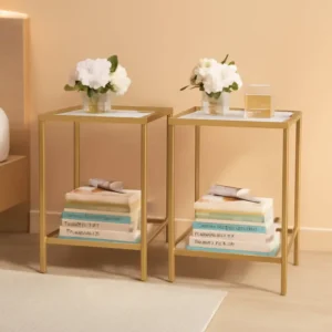 Gold Glass End Tables