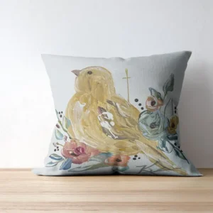 Ga Yellow Bird & Flowers Pillow