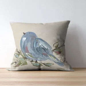 Fluffy Blue Bird Pillow